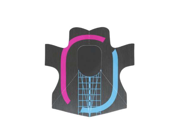 Nail form per ricostruzione unghie vista frontalmente